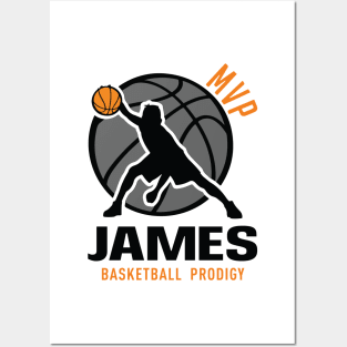 James MVP Custom Player Basketball Prodigy Your Name Posters and Art